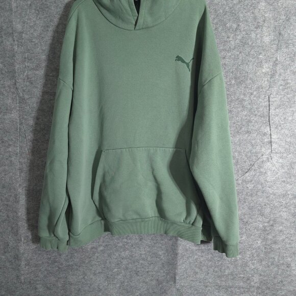 Puma SE Fit Warm Cell Hoodie Mens Sz XXL Green Pullover Logo Solid - Picture 4 of 16